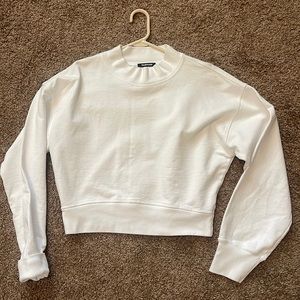 White mock neck, long sleeve